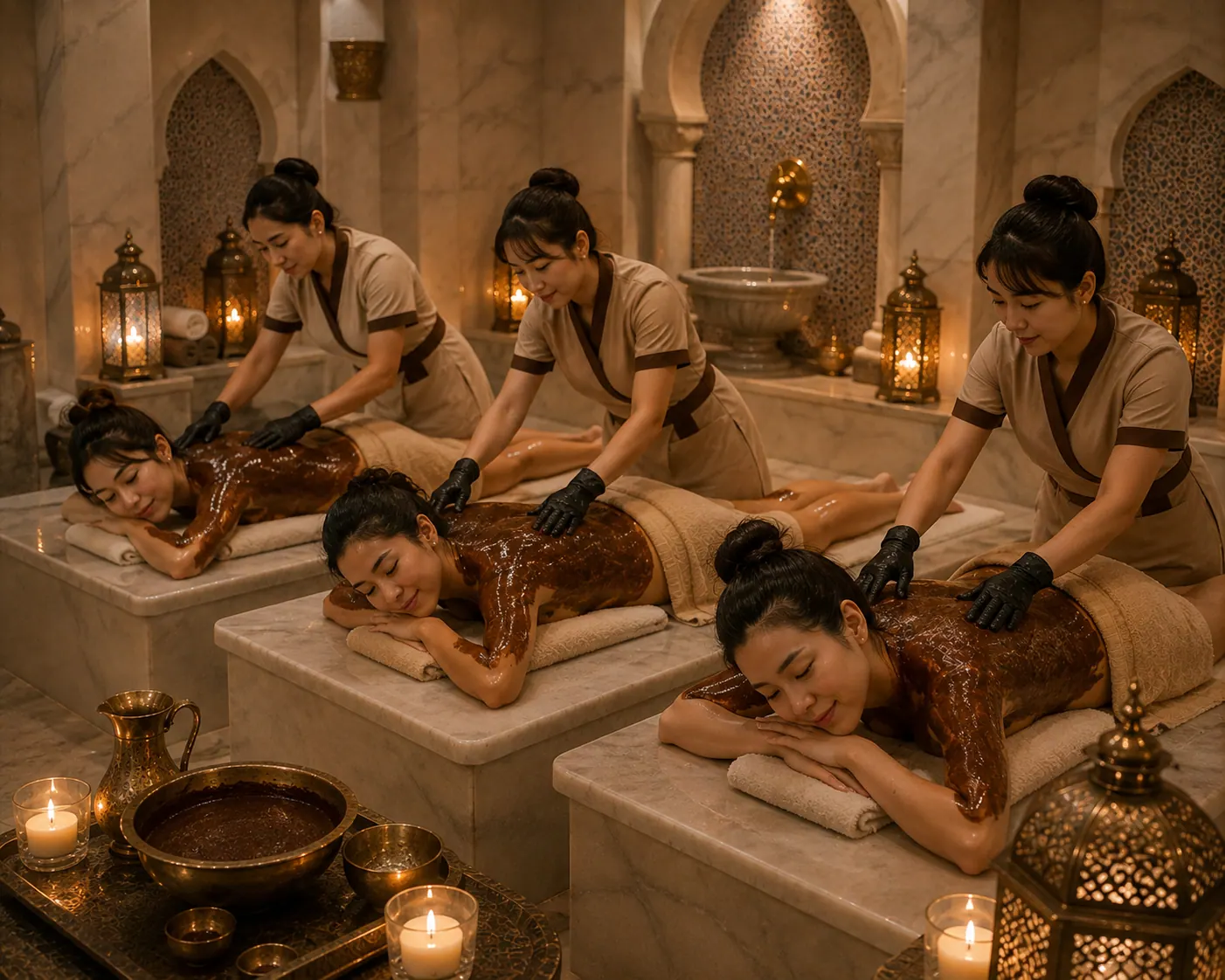 SPA 休息区的柔和灯光与舒适躺椅